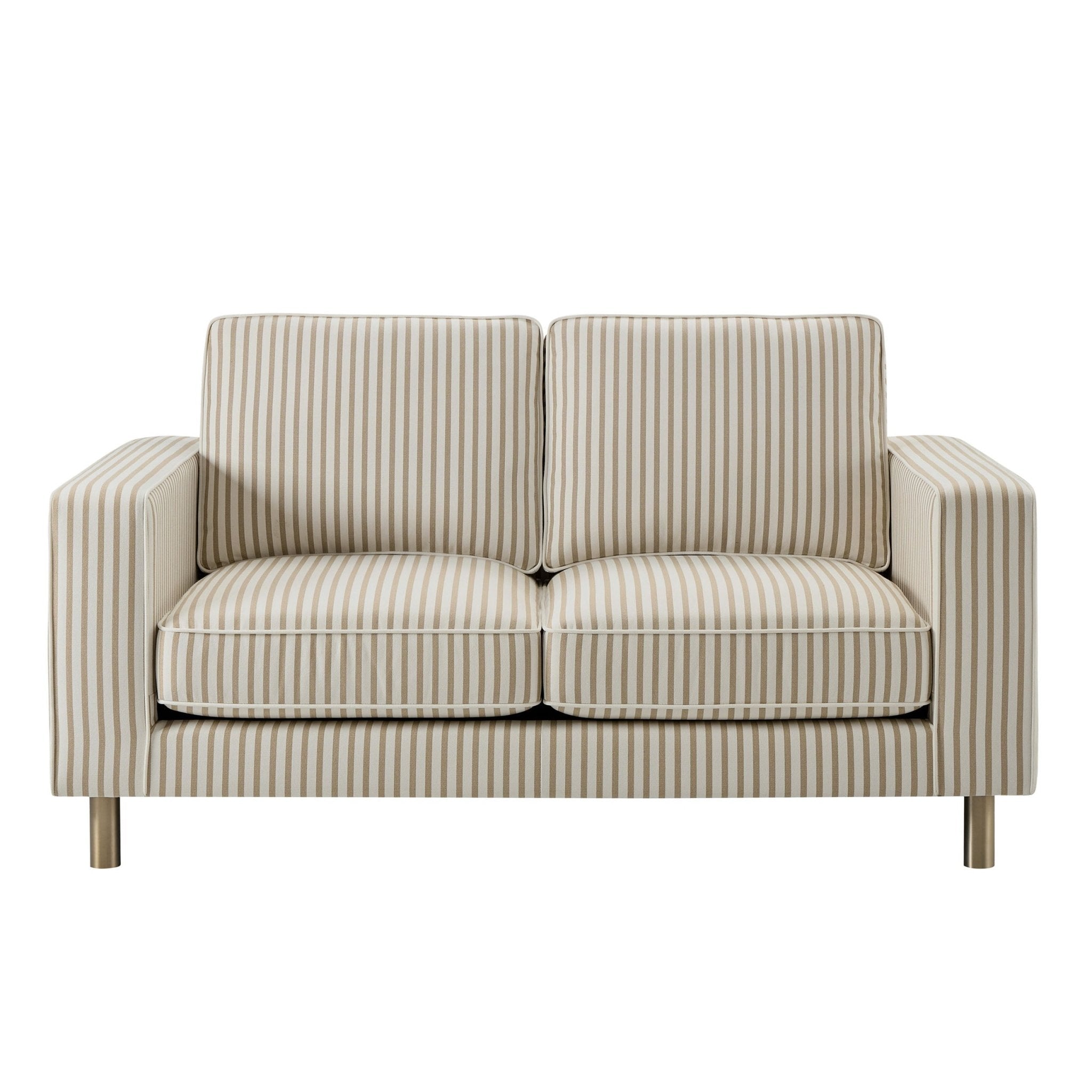 Lover sofa - Sand striped - This lover sofa is made of soft, natural linen-textured fabric.