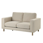Lover sofa - Sand striped - This lover sofa is made of soft, natural linen-textured fabric.