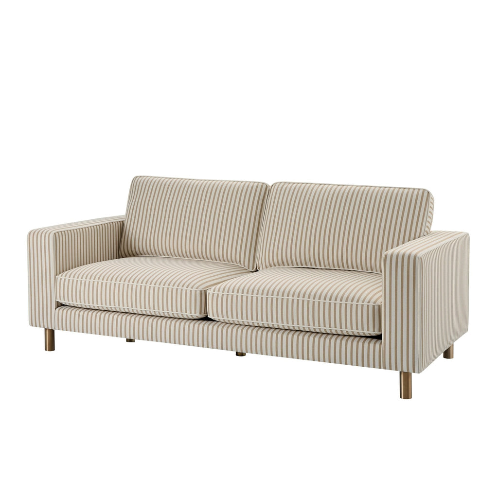 3 Seater Sofa - Sand Stripe – For that looks as good as it feels, discover our mauve soft textured velvet fabric 3-seater sofa from the collection