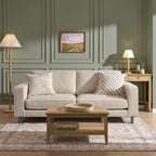 3 Seater Sofa - Sand Stripe – For that looks as good as it feels, discover our mauve soft textured velvet fabric 3-seater sofa from the collection