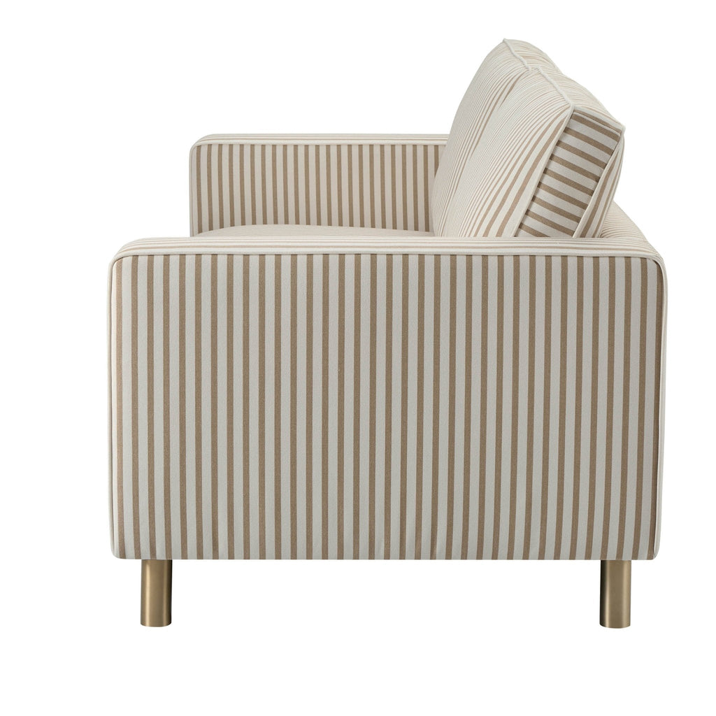 3 Seater Sofa - Sand Stripe – For that looks as good as it feels, discover our mauve soft textured velvet fabric 3-seater sofa from the collection