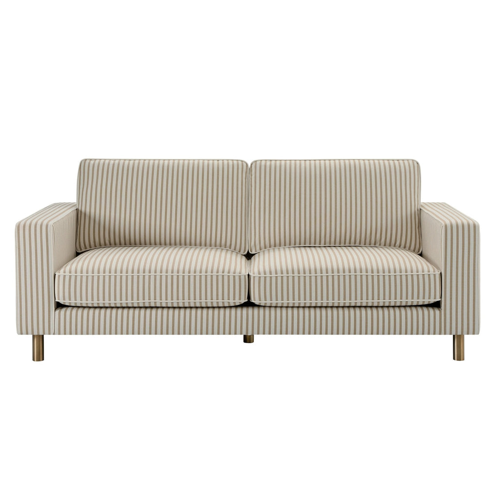 3 Seater Sofa - Sand Stripe – For that looks as good as it feels, discover our mauve soft textured velvet fabric 3-seater sofa from the collection