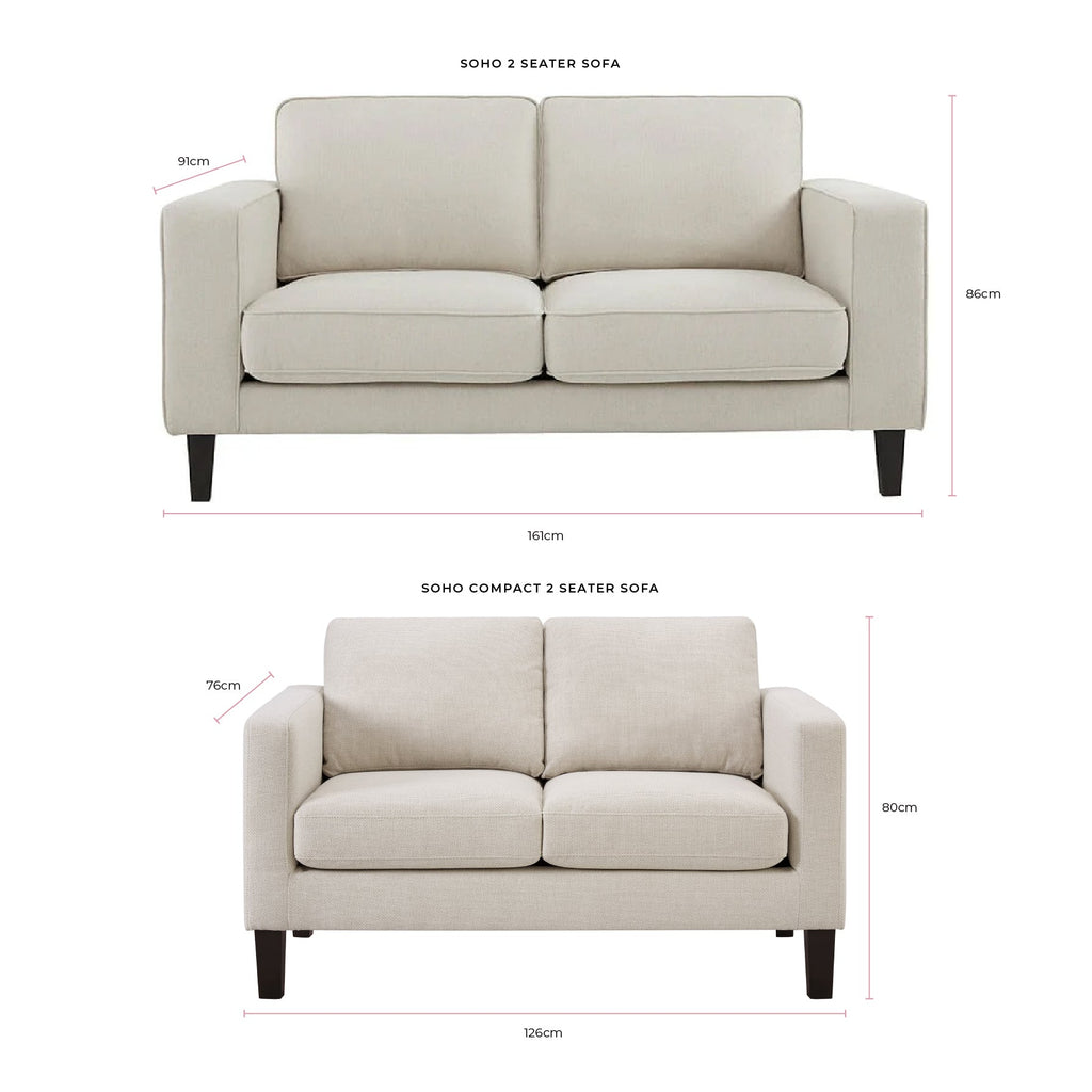 Compact 2 Seater Sofa - Grey – In a beautifully versatile shade, our Compact 2 Seater offers all the style and comfort of the classic design, perfectly proportioned for smaller spaces