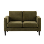 Compact two-seater sofa - Chenille olive - combines the style of classic design with comfort, perfectly sized for small spaces.
