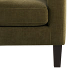 Compact two-seater sofa - Chenille olive - combines the style of classic design with comfort, perfectly sized for small spaces.