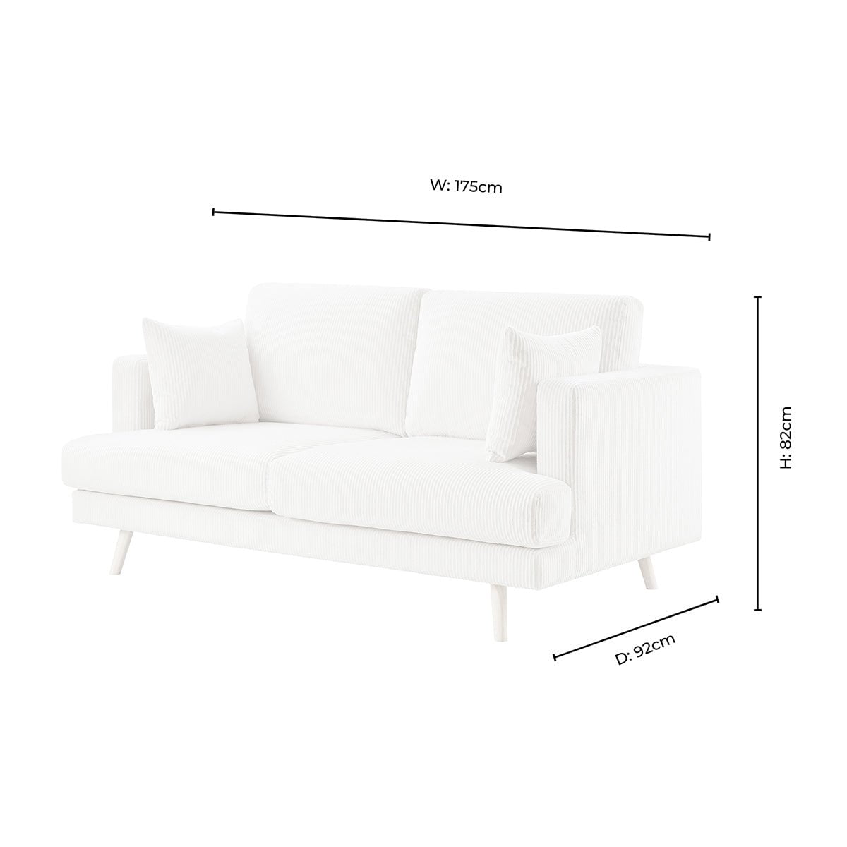 2 Seater Sofa - Rib Ecru – With its streamlined shape and soft woven texture, the 2-Seater is a refined yet relaxed choice for living