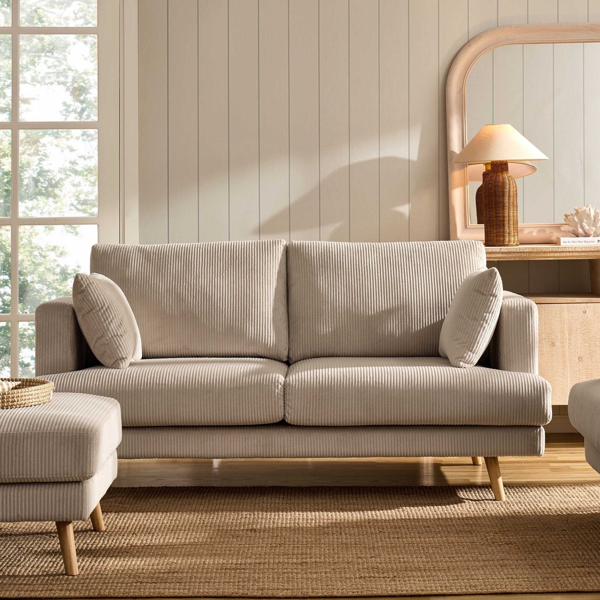 2 Seater Sofa - Rib Ecru – With its streamlined shape and soft woven texture, the 2-Seater is a refined yet relaxed choice for living