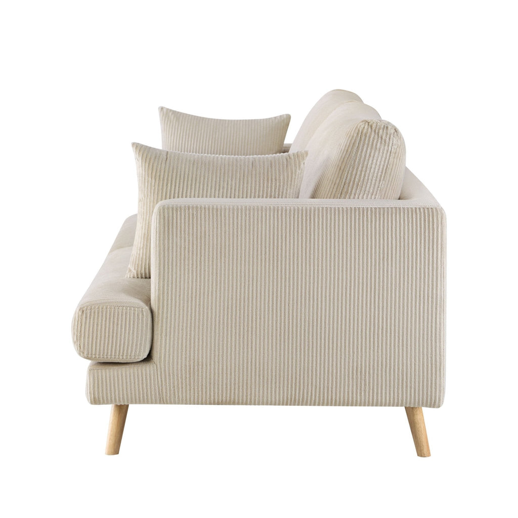 3 Seater Sofa - Rib Ecru – A spacious, stylish staple for the heart of your home