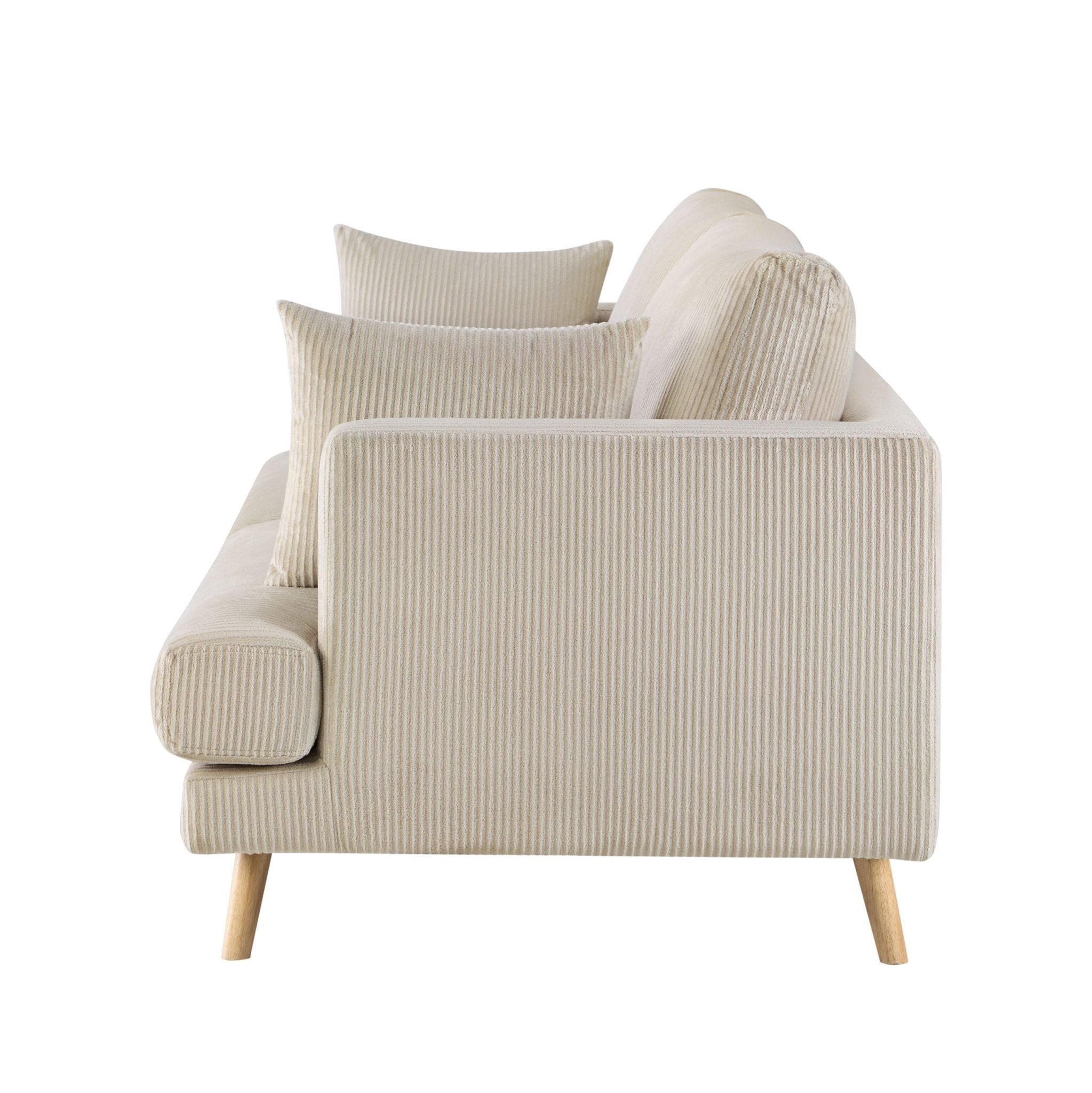3 Seater Sofa - Rib Ecru – A spacious, stylish staple for the heart of your home