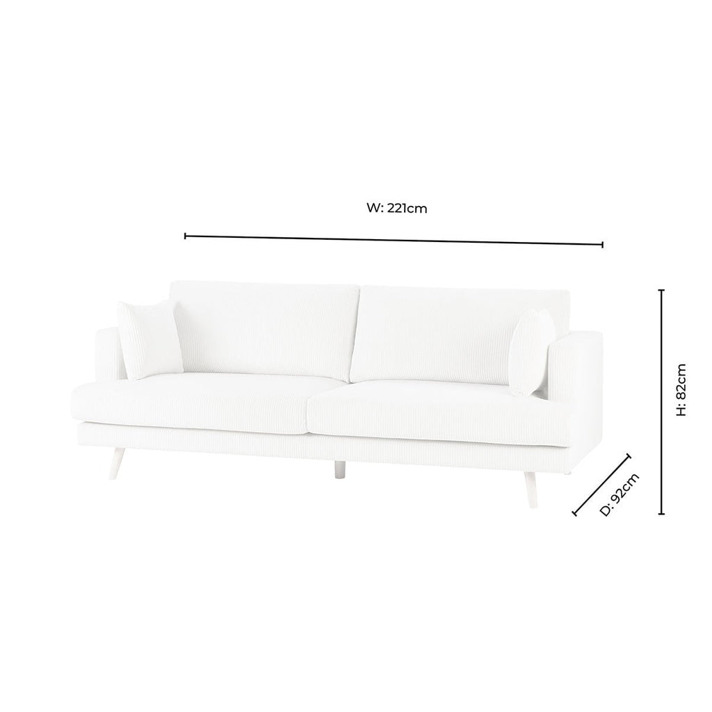 3 Seater Sofa - Rib Ecru – A spacious, stylish staple for the heart of your home
